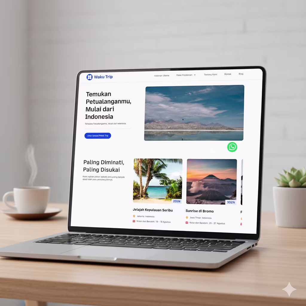 Thumbnail Waku Trip: Template Website Petualang Modern